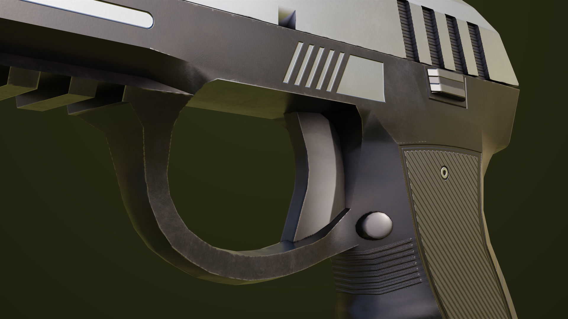 Pistol 04 Generic All PBR Unity UE Textures Included Low-poly 3D model_15