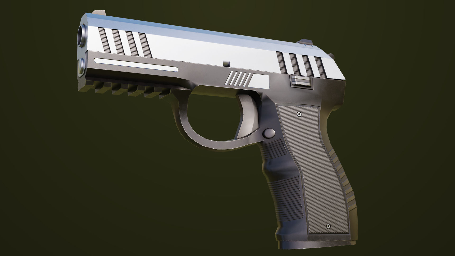 Pistol 04 Generic All PBR Unity UE Textures Included Low-poly 3D model_11