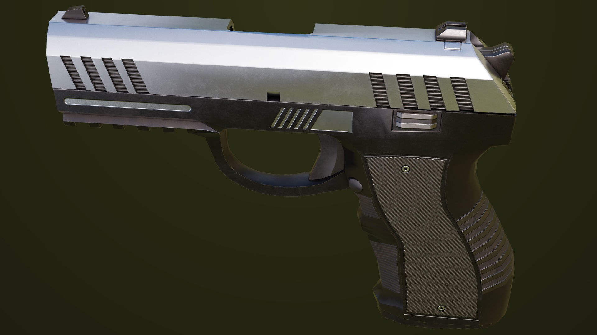 Pistol 04 Generic All PBR Unity UE Textures Included Low-poly 3D model_21