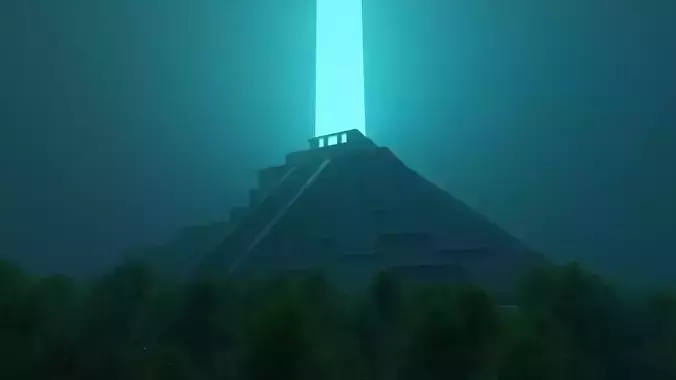A Volumetric Pyramid Scene in Blender Low-poly 3D model