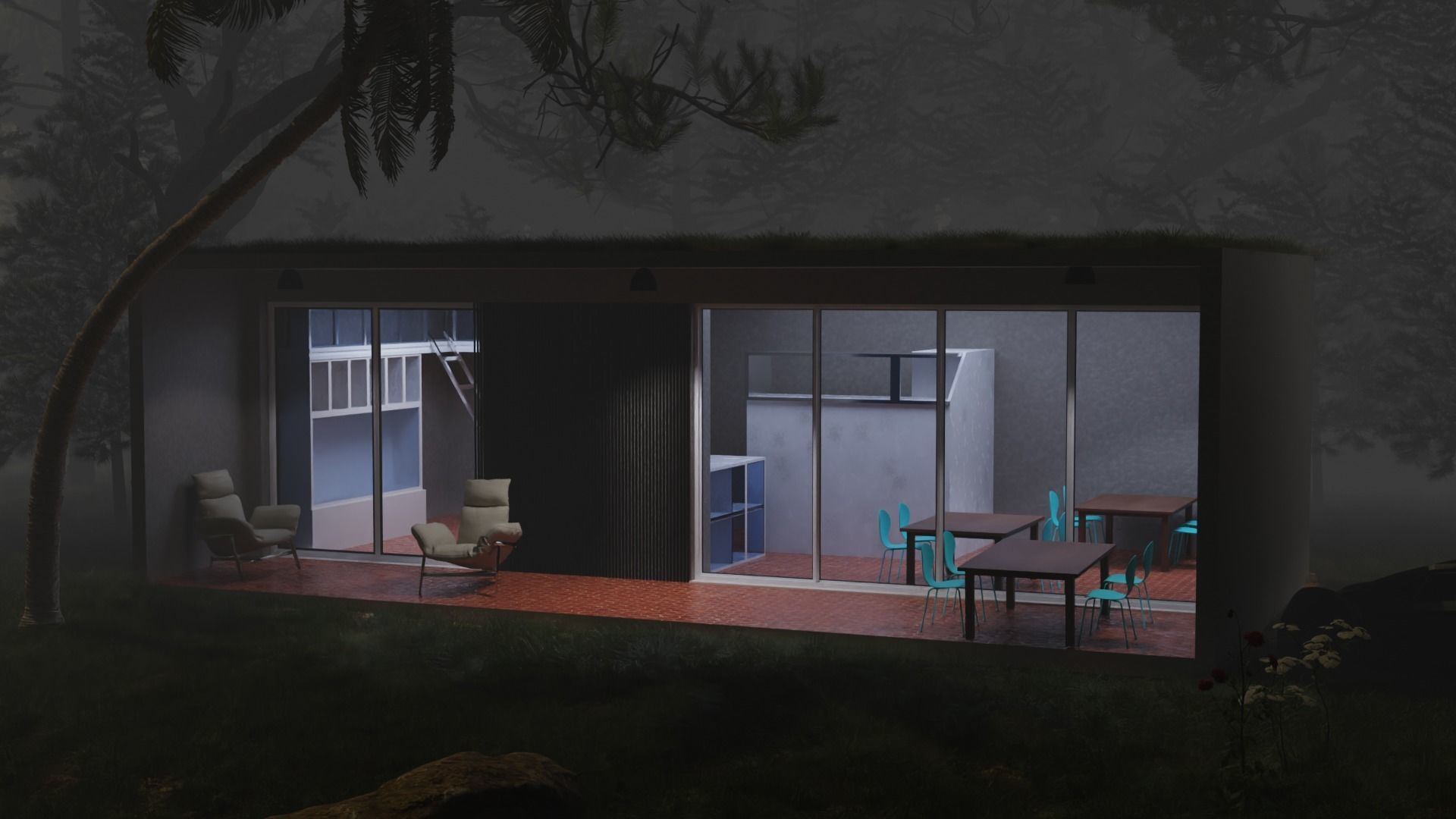 forest restaurent 3D model_2