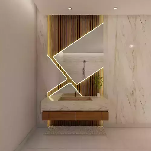 Wash basin with cabinet