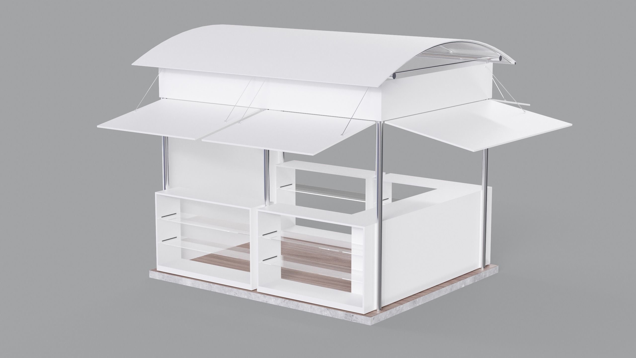 Kiosk Low-poly 3D model_8