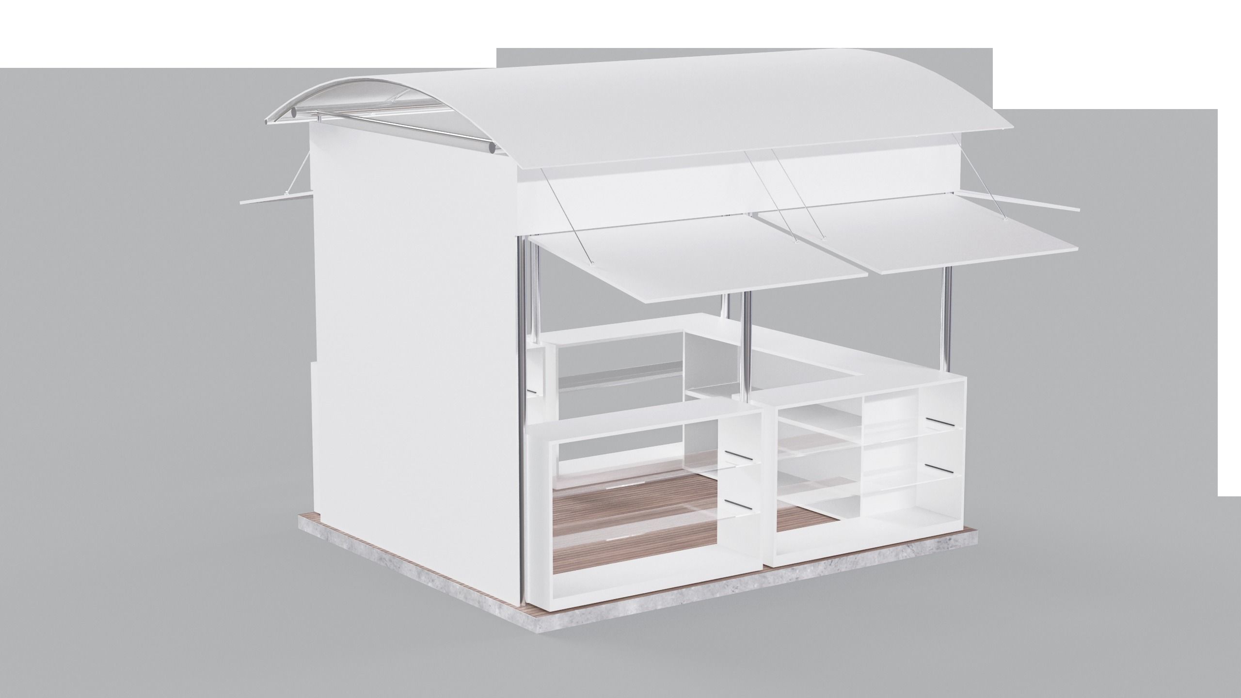 Kiosk Low-poly 3D model_7