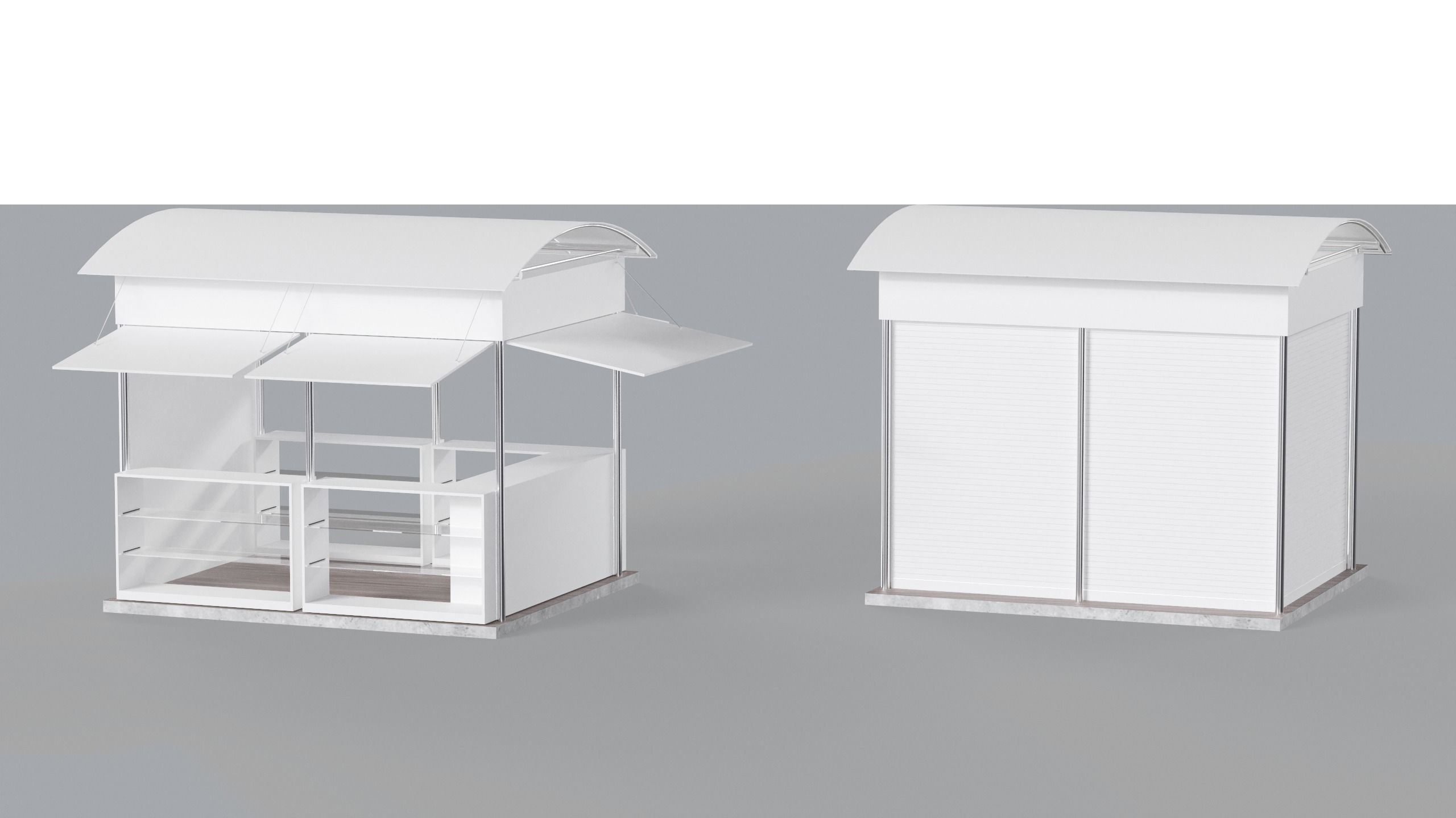 Kiosk Low-poly 3D model_2