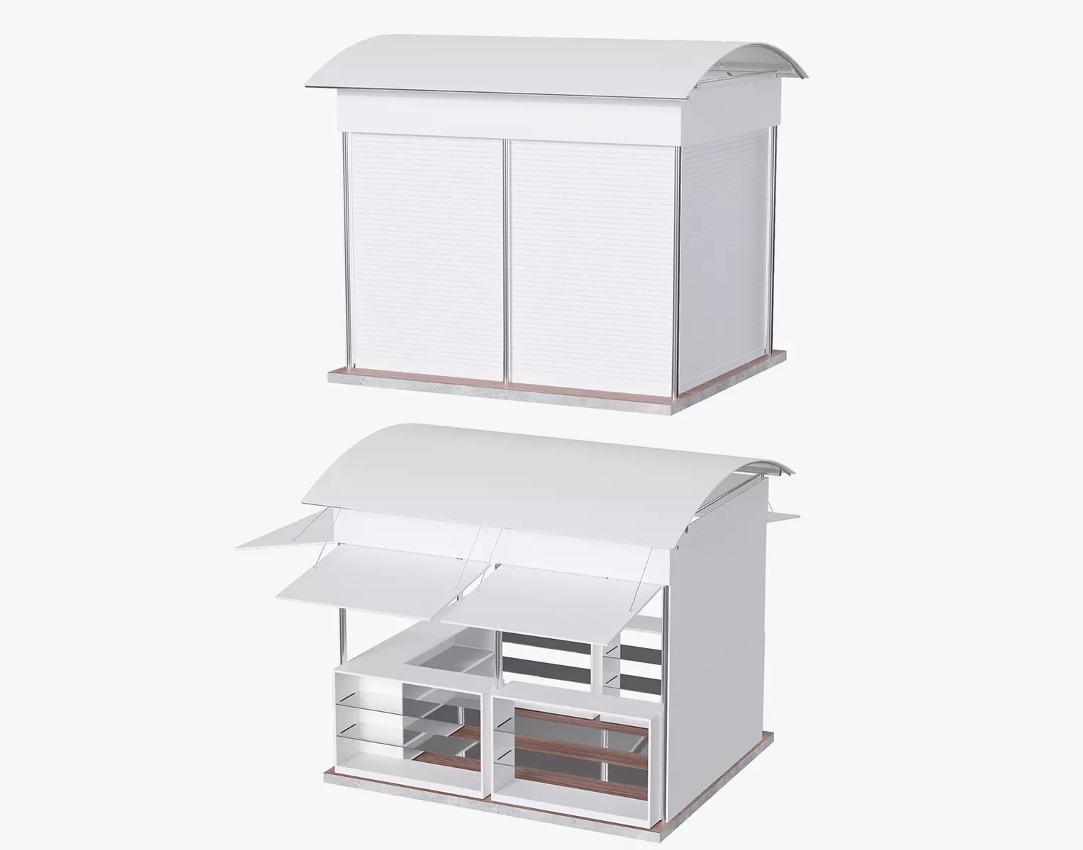 Kiosk Low-poly 3D model_0