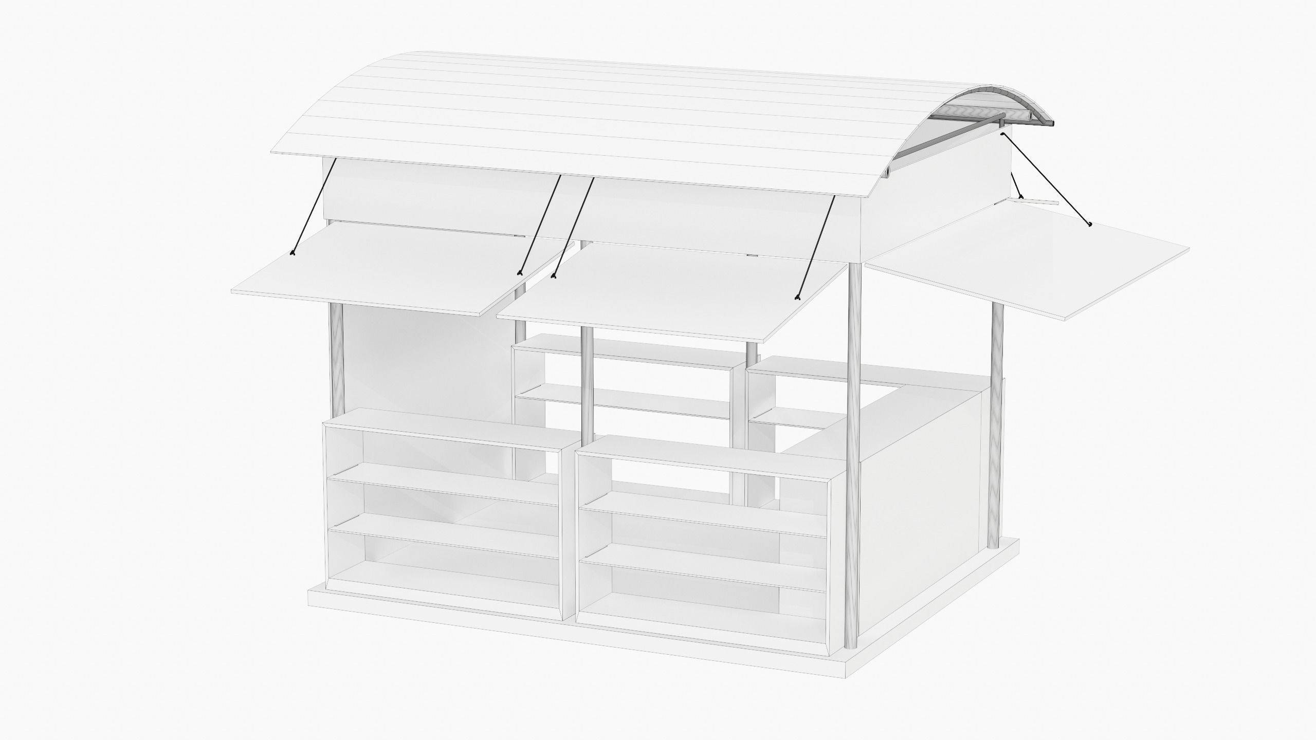 Kiosk Low-poly 3D model_14