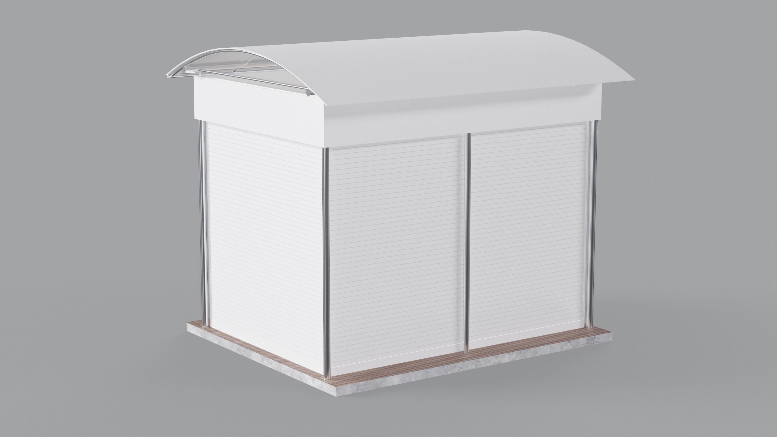 Kiosk Low-poly 3D model_4