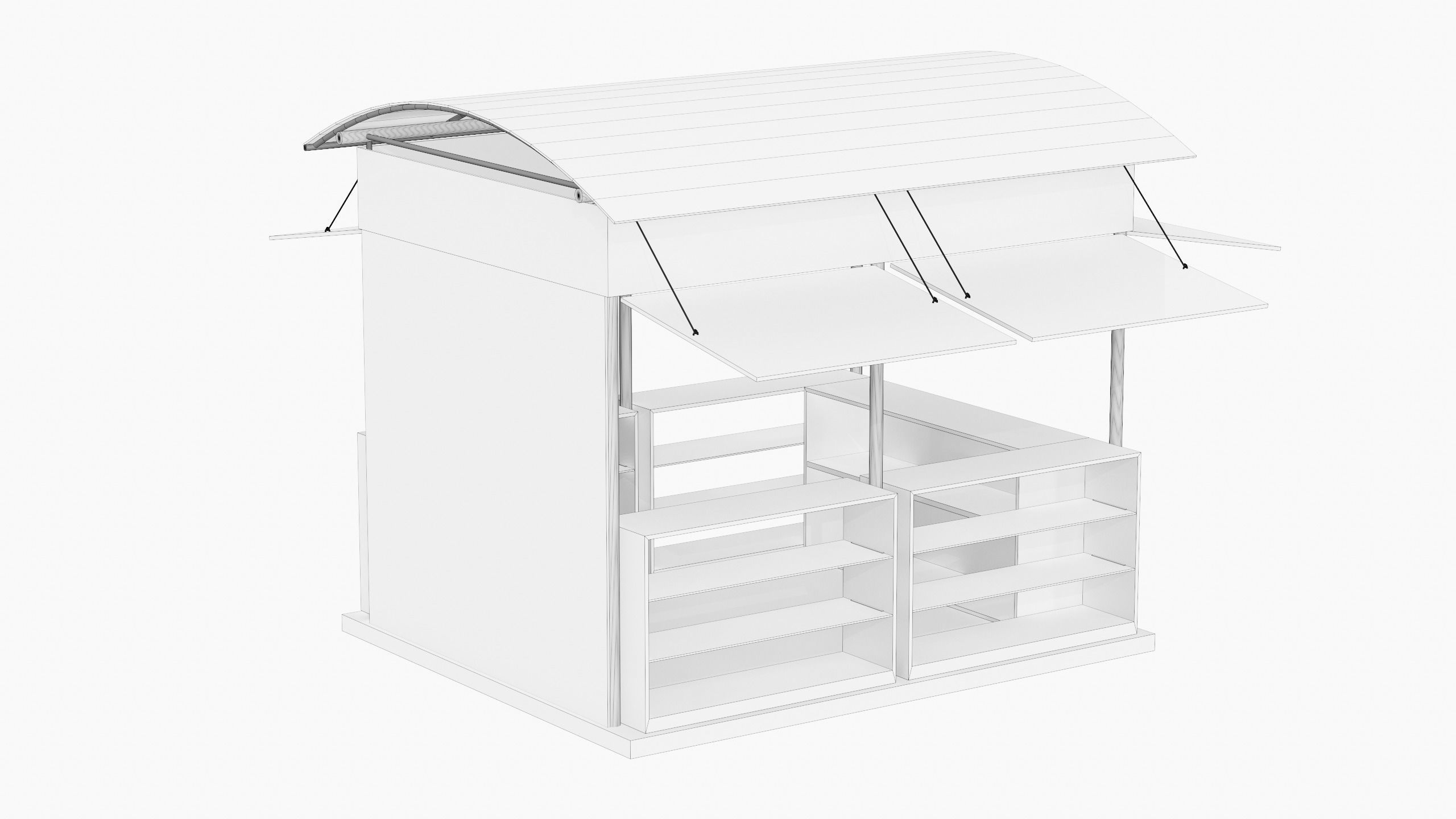 Kiosk Low-poly 3D model_13