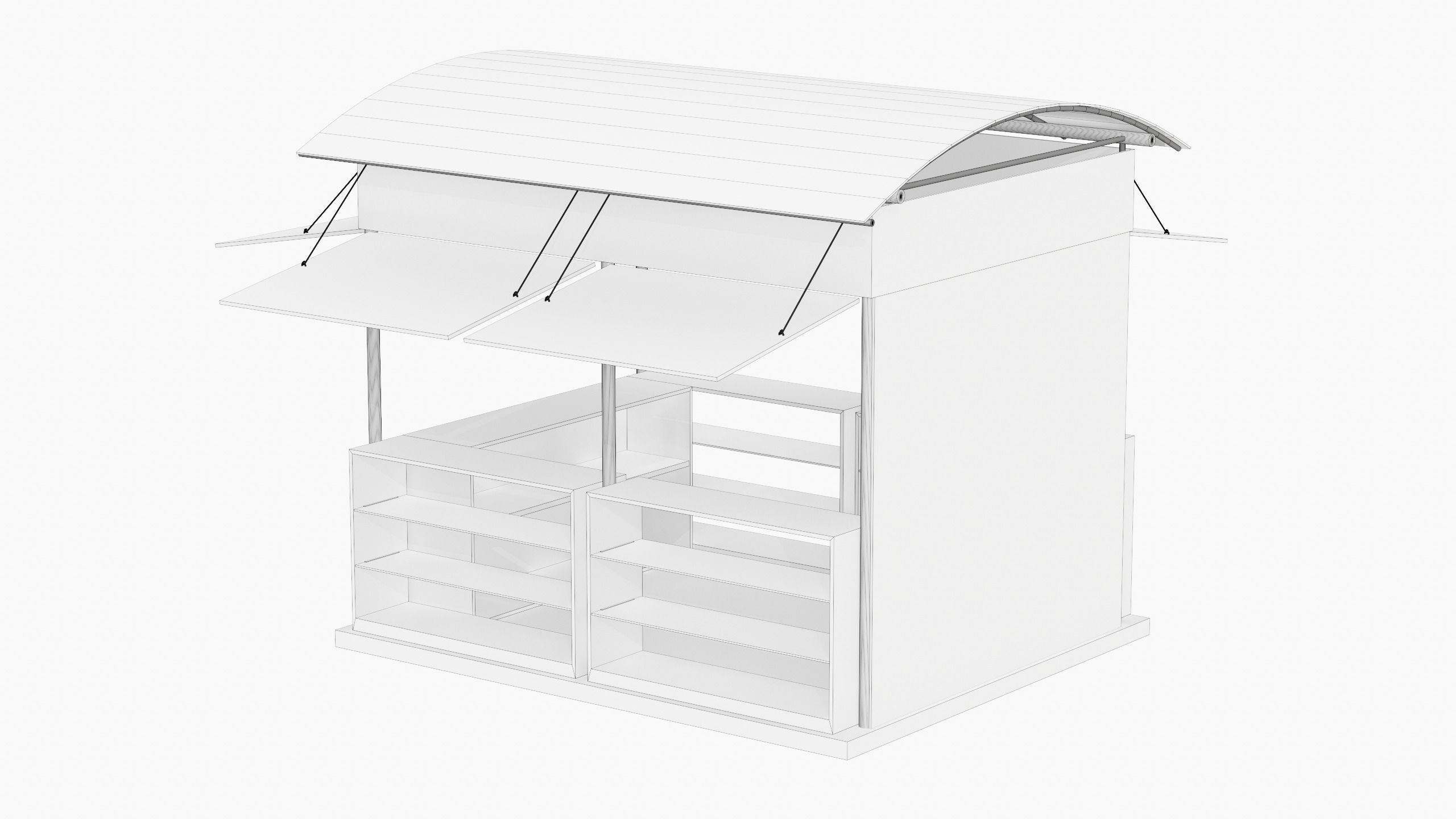Kiosk Low-poly 3D model_12
