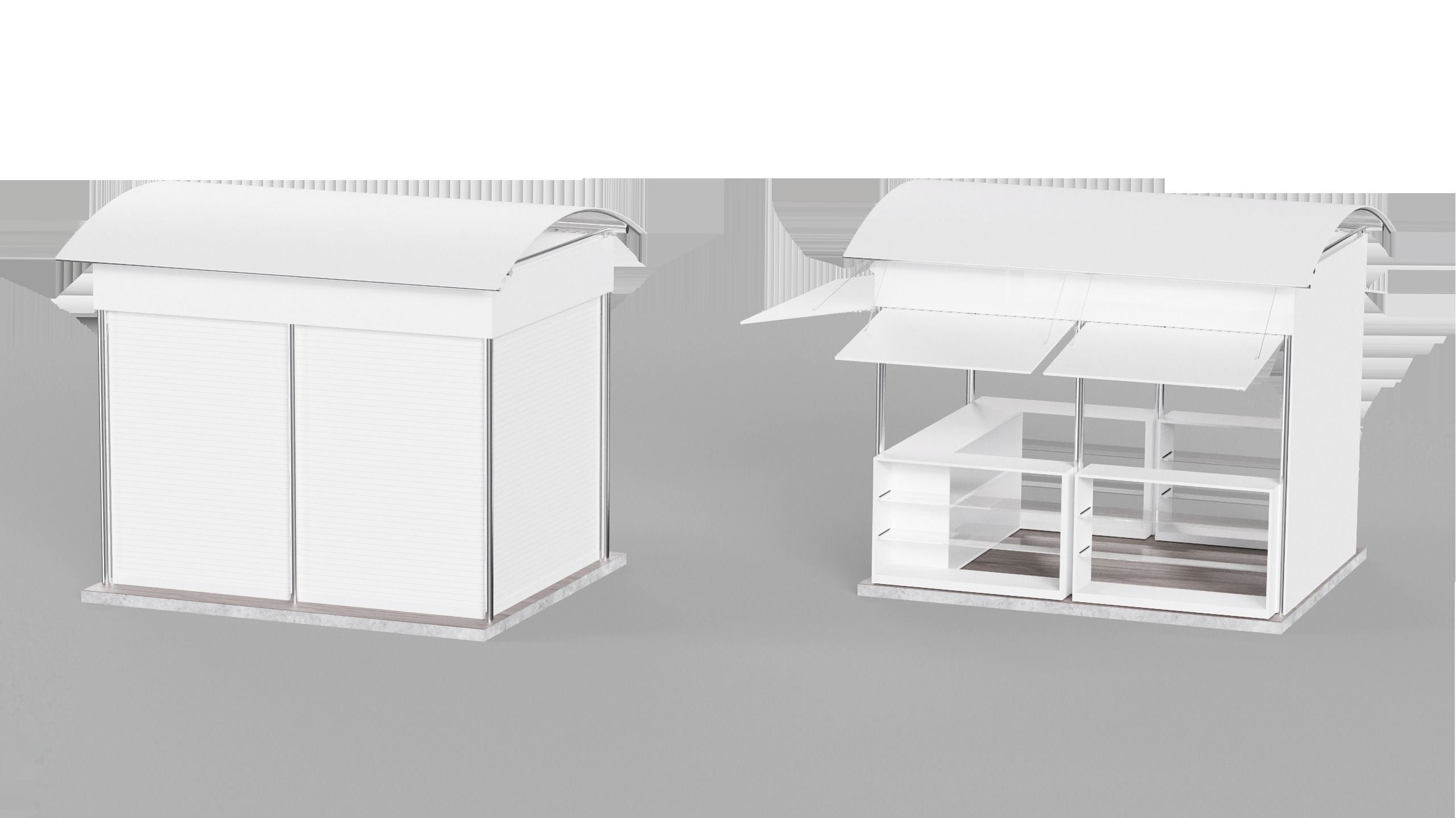 Kiosk Low-poly 3D model_1