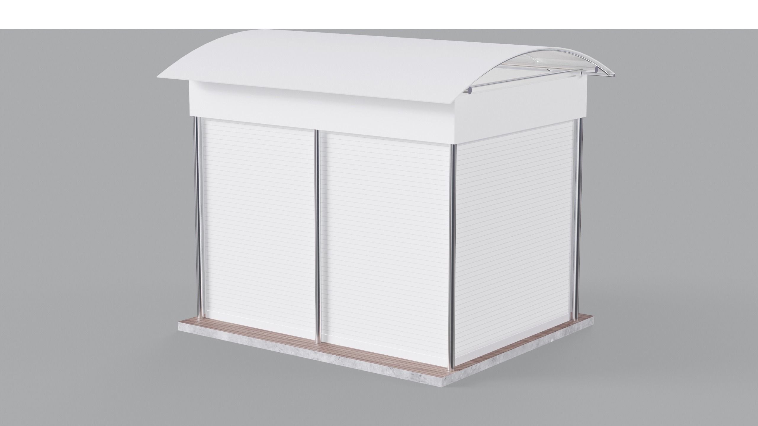Kiosk Low-poly 3D model_5