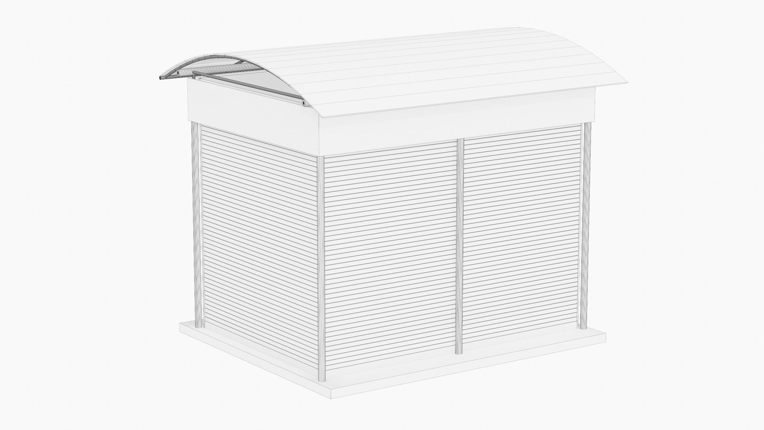 Kiosk Low-poly 3D model_10