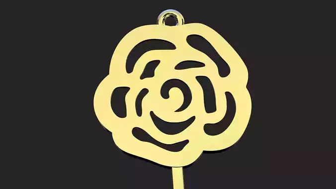 Golden flower pendant