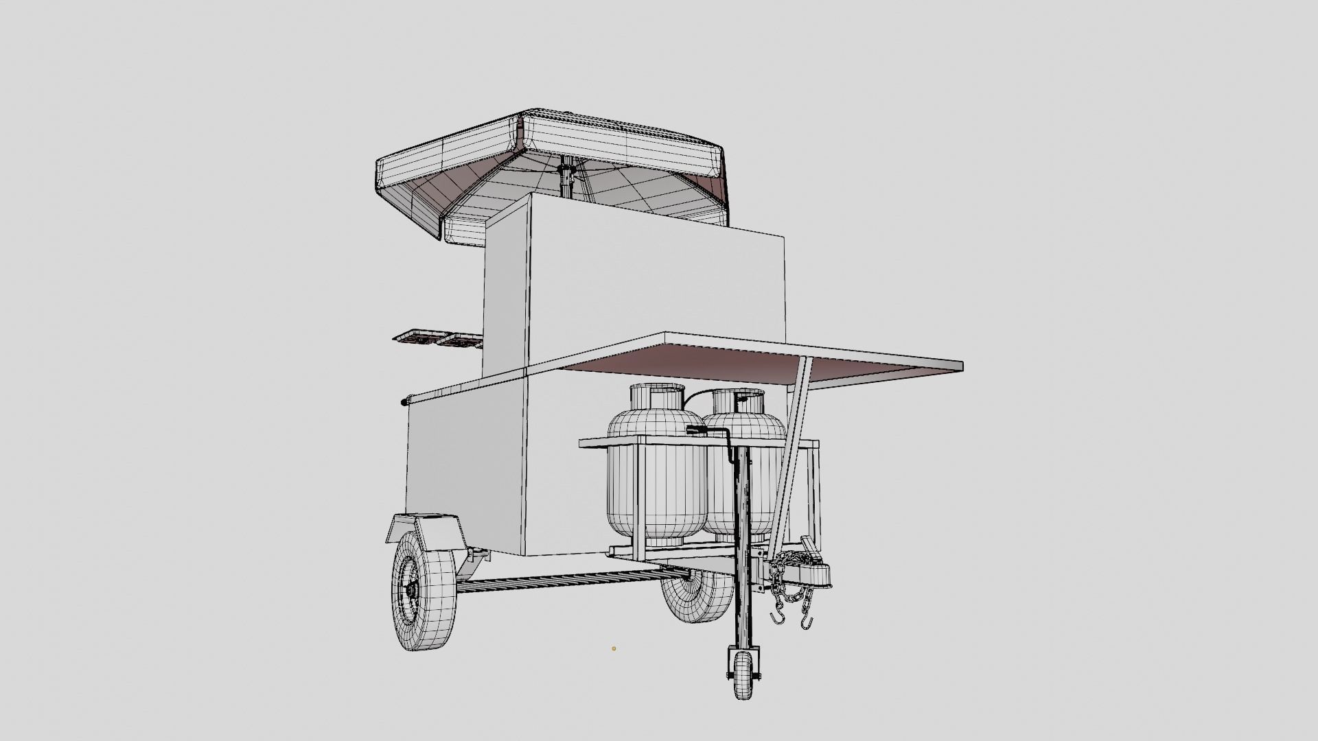 HotDog Cart Low-poly 3D model_9