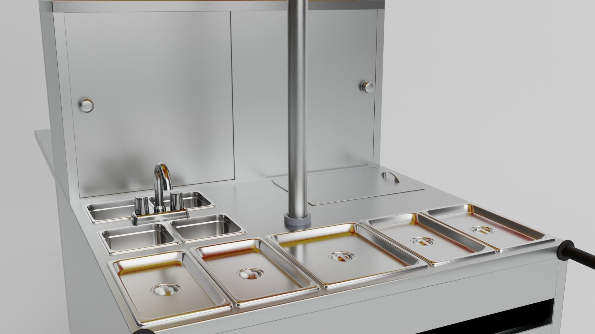 HotDog Cart Low-poly 3D model_5