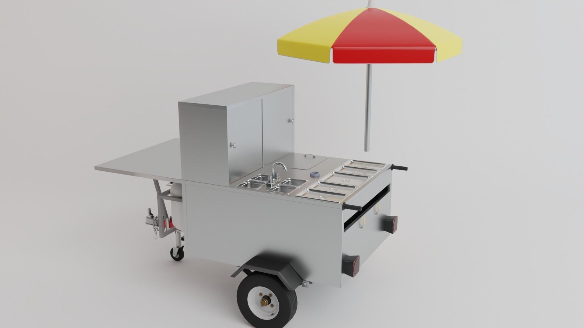HotDog Cart Low-poly 3D model_7