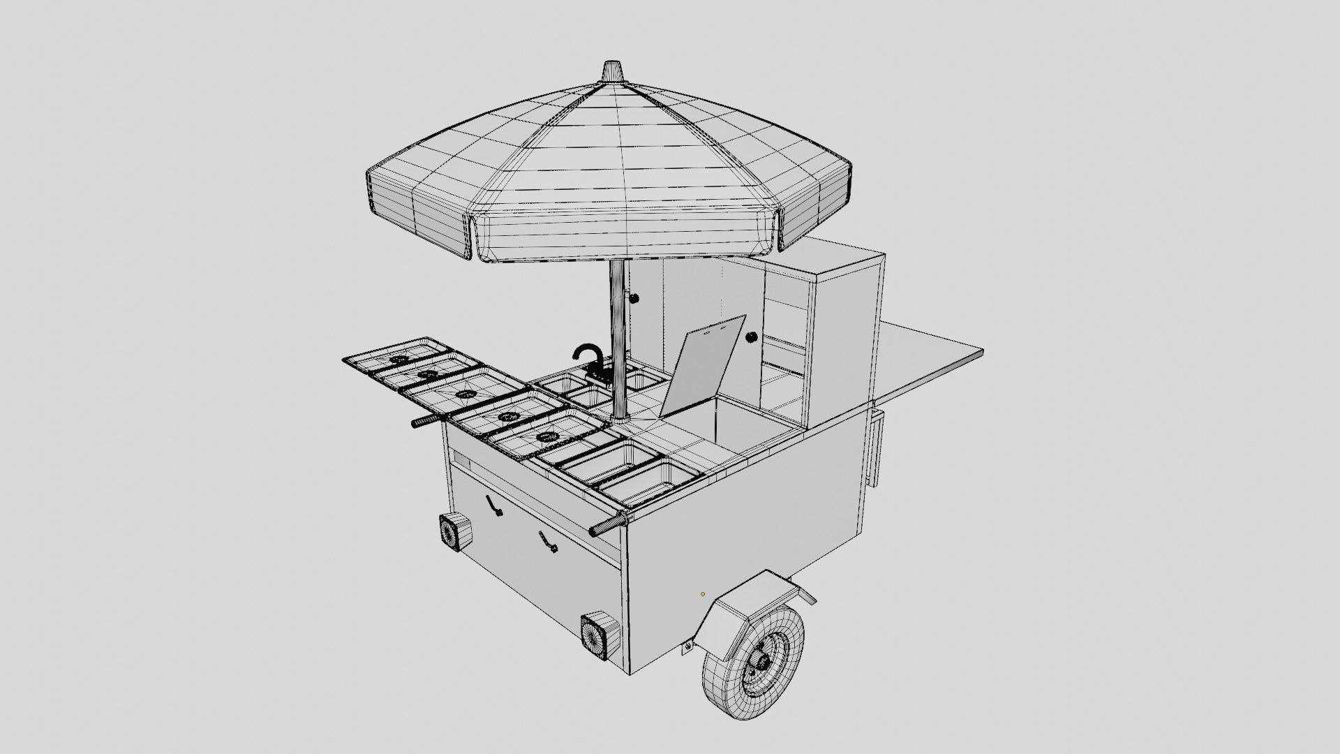 HotDog Cart Low-poly 3D model_8