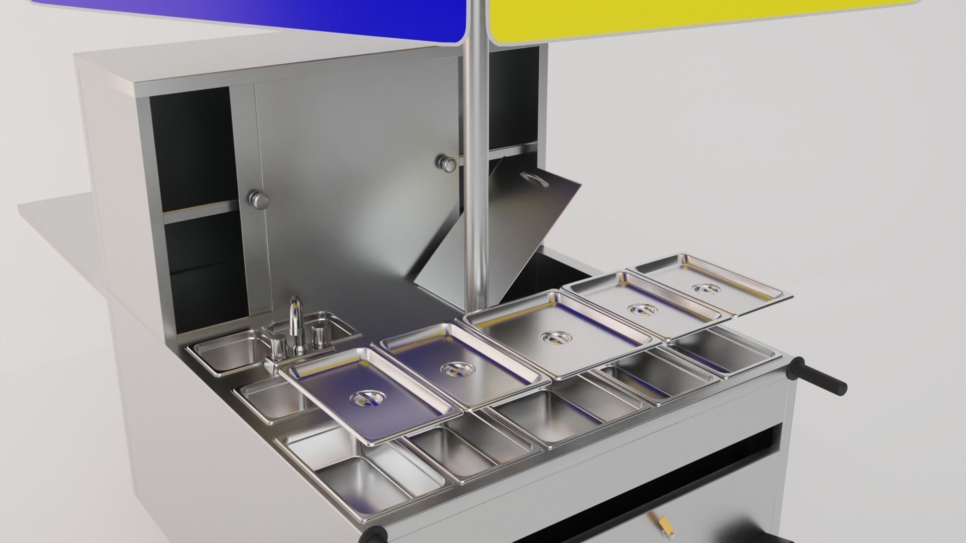 HotDog Cart Low-poly 3D model_2