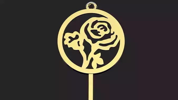 Rose gold round pendant