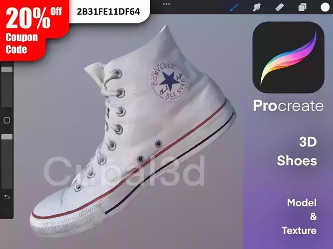 Converse 3D Procreate 3D model