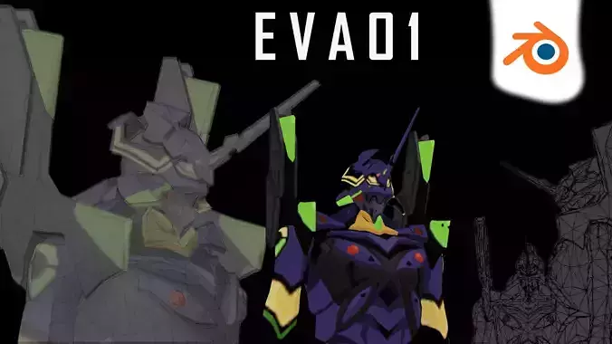 Evangelion 01 Low-poly 3D model