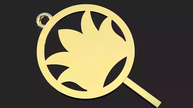 Fiery golden rose pendant 3D print model