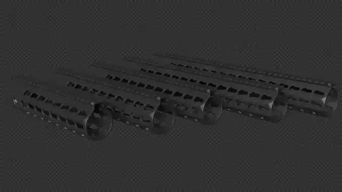 AR-15 KAC URX4 KeyMod Bundle Low-poly 3D model