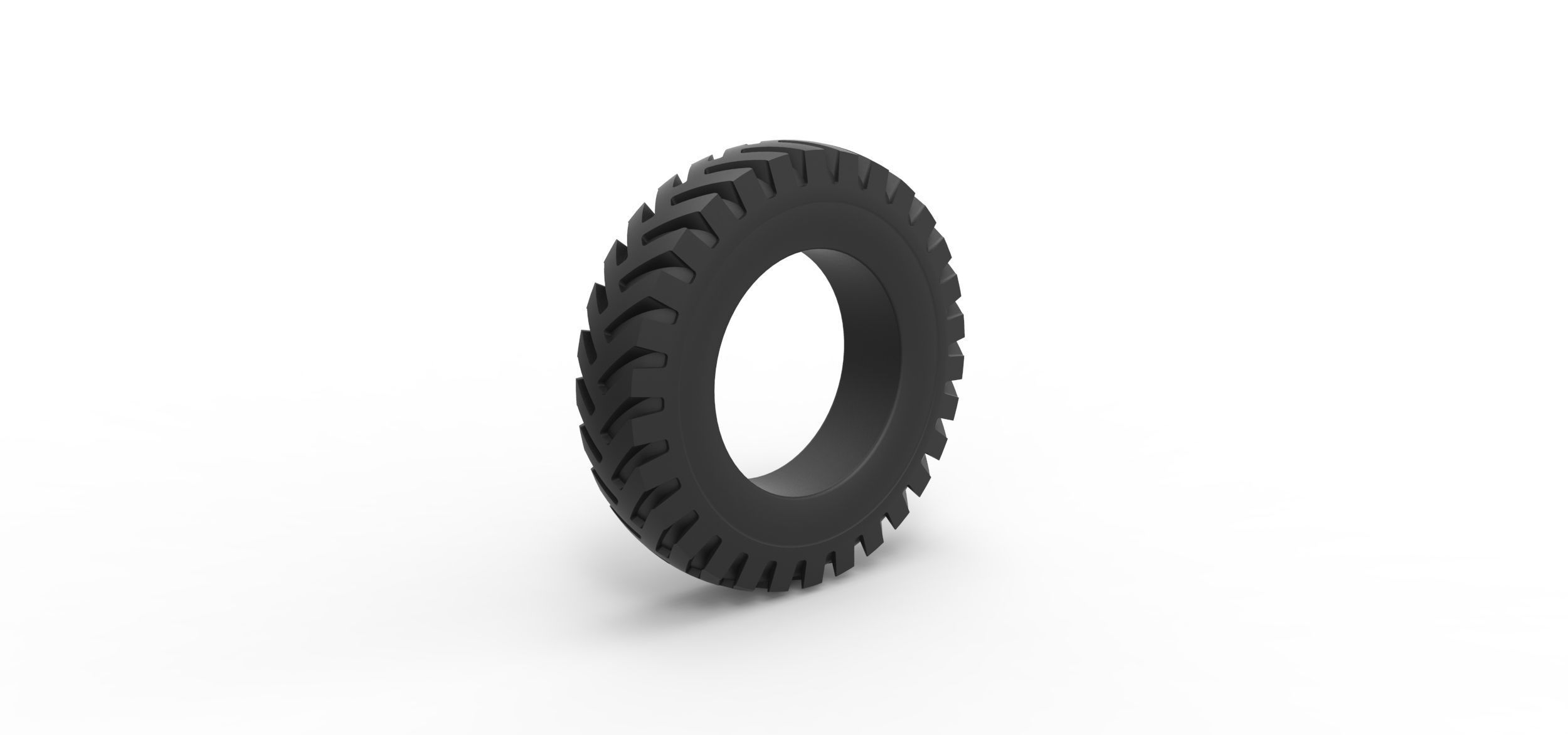 Military tire 10 Scale 1 to 25 3D print model_1