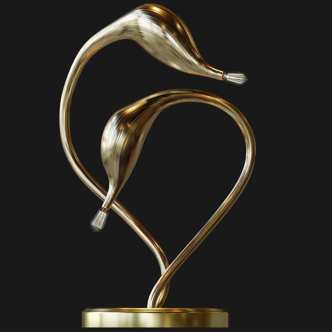 Swan Table Lamp 3D model_1