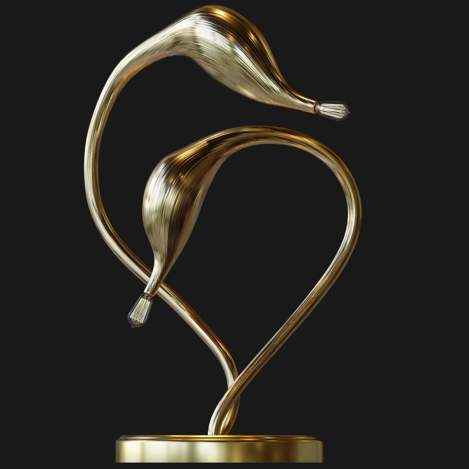 Swan Table Lamp 3D model_7