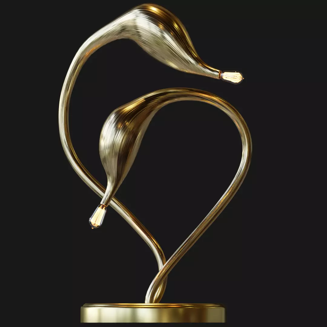 Swan Table Lamp 3D model_0