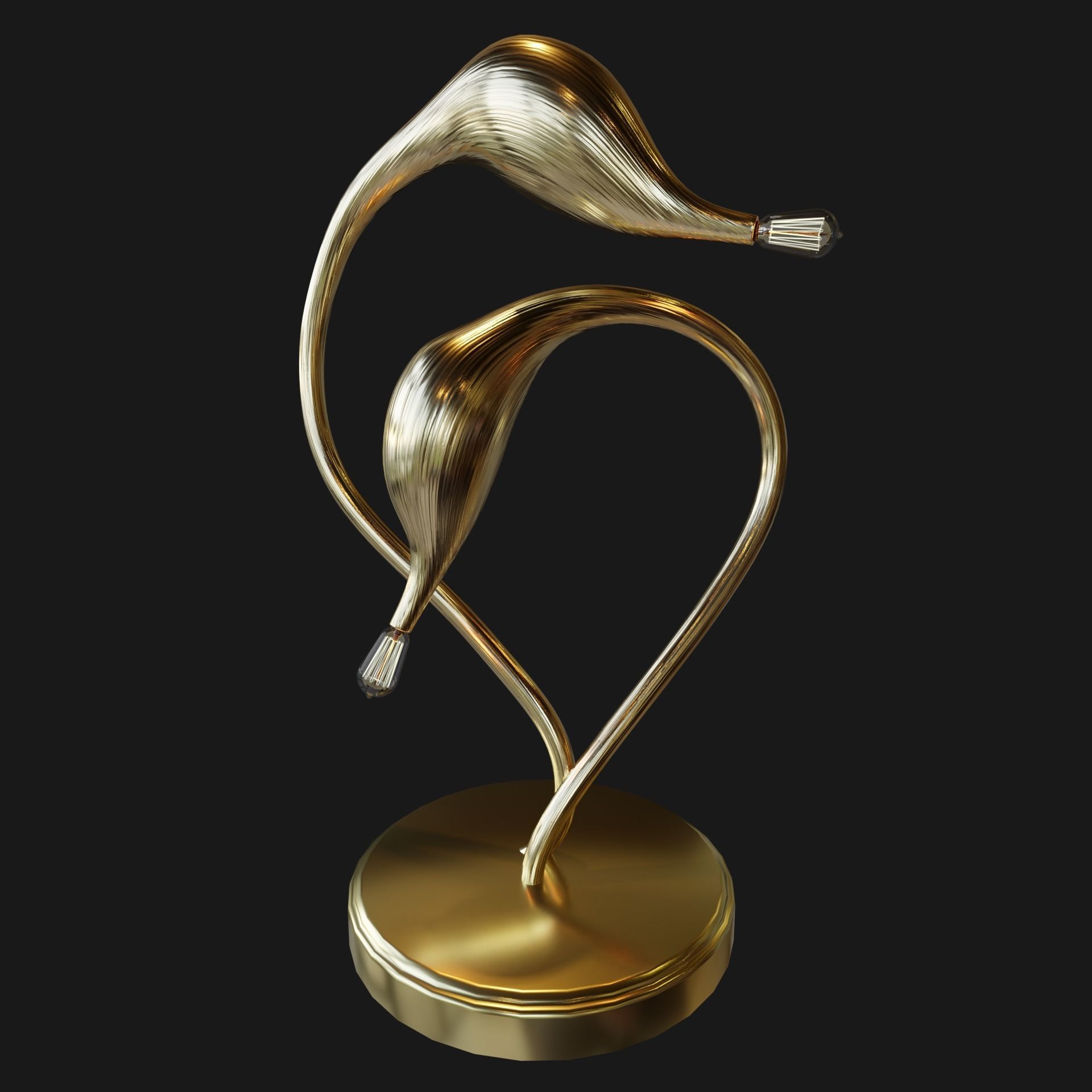 Swan Table Lamp 3D model_5