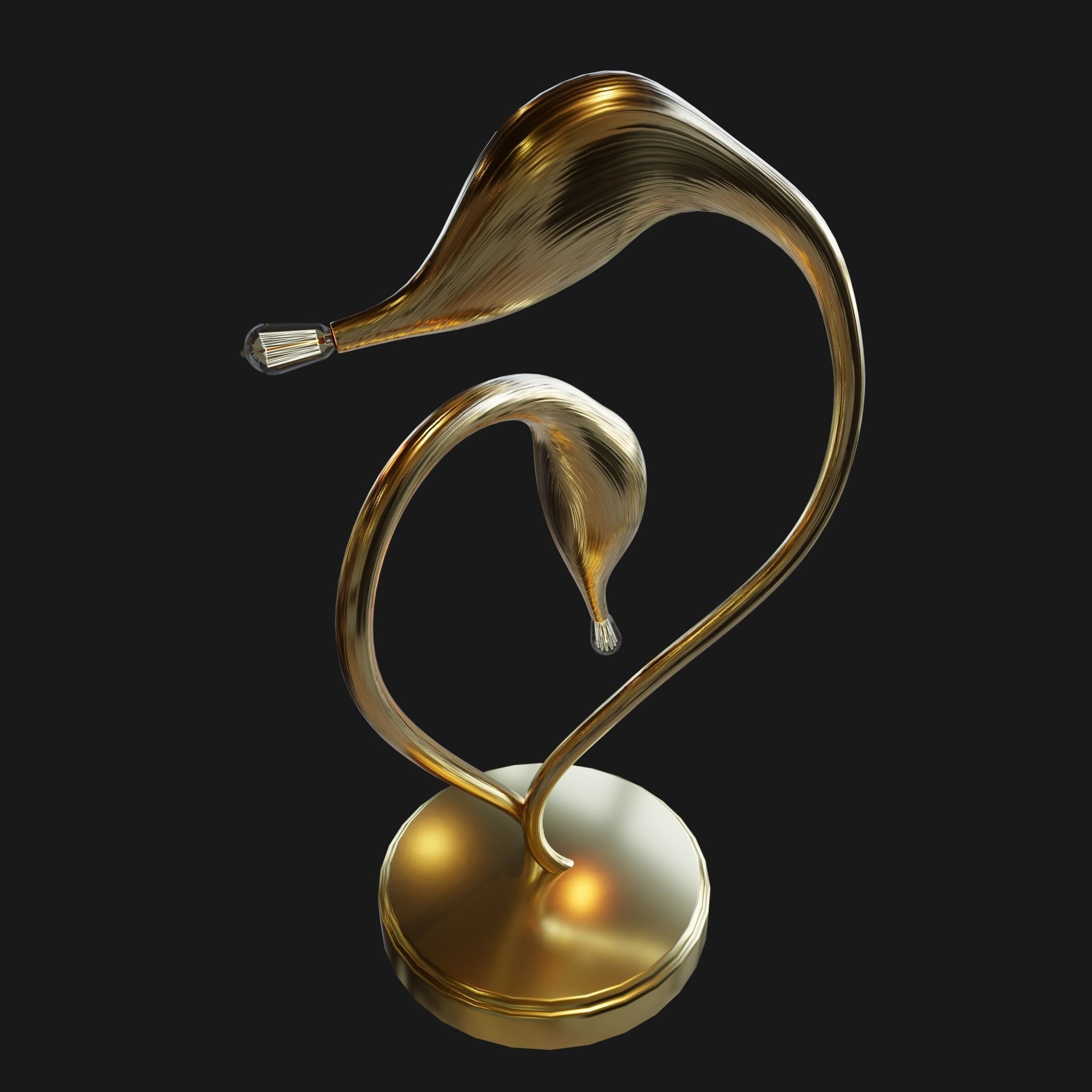 Swan Table Lamp 3D model_4