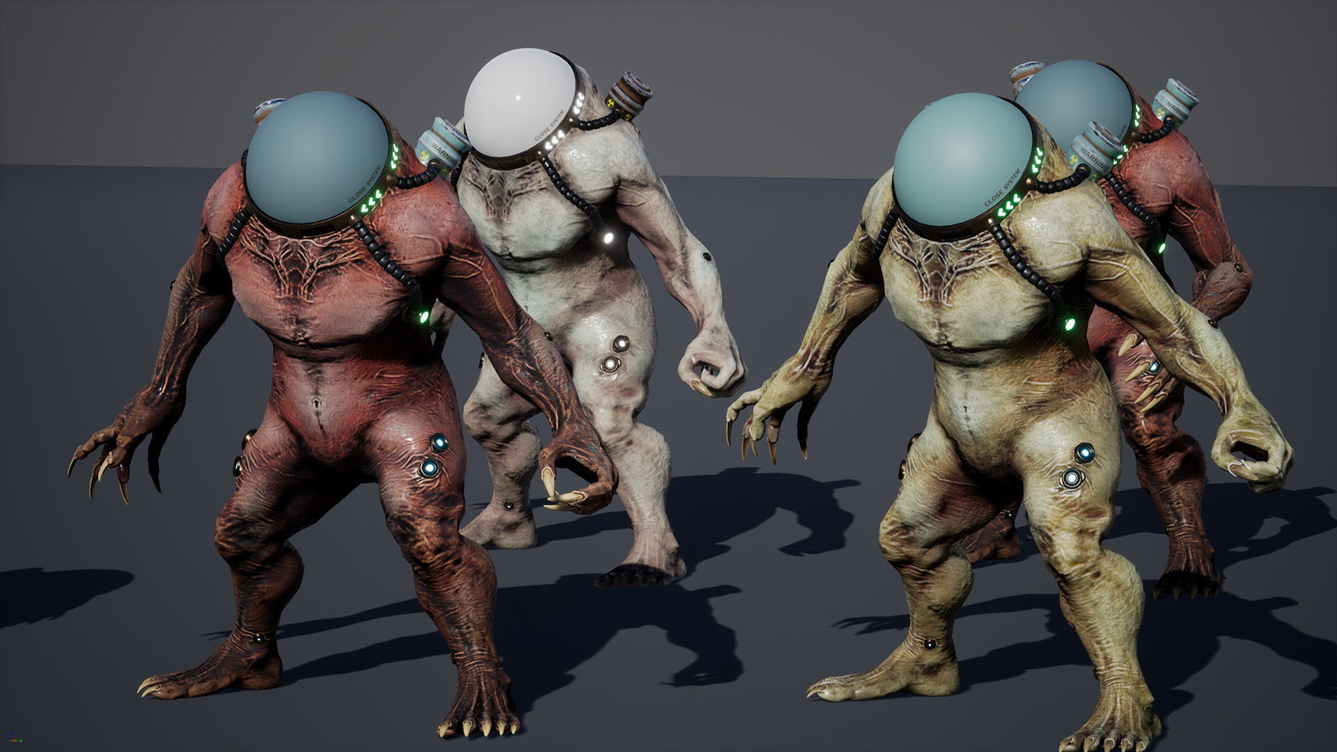 Cyborg Low-Poly game-ready animated 3D model Low-poly 3D model_38