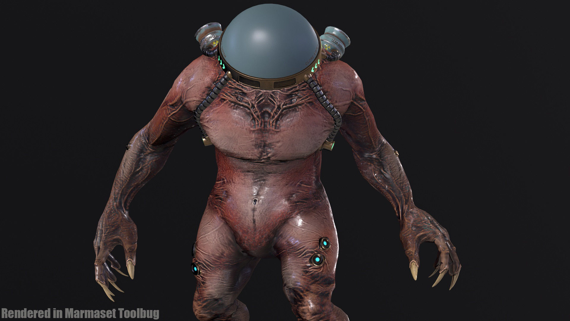 Cyborg Low-Poly game-ready animated 3D model Low-poly 3D model_24