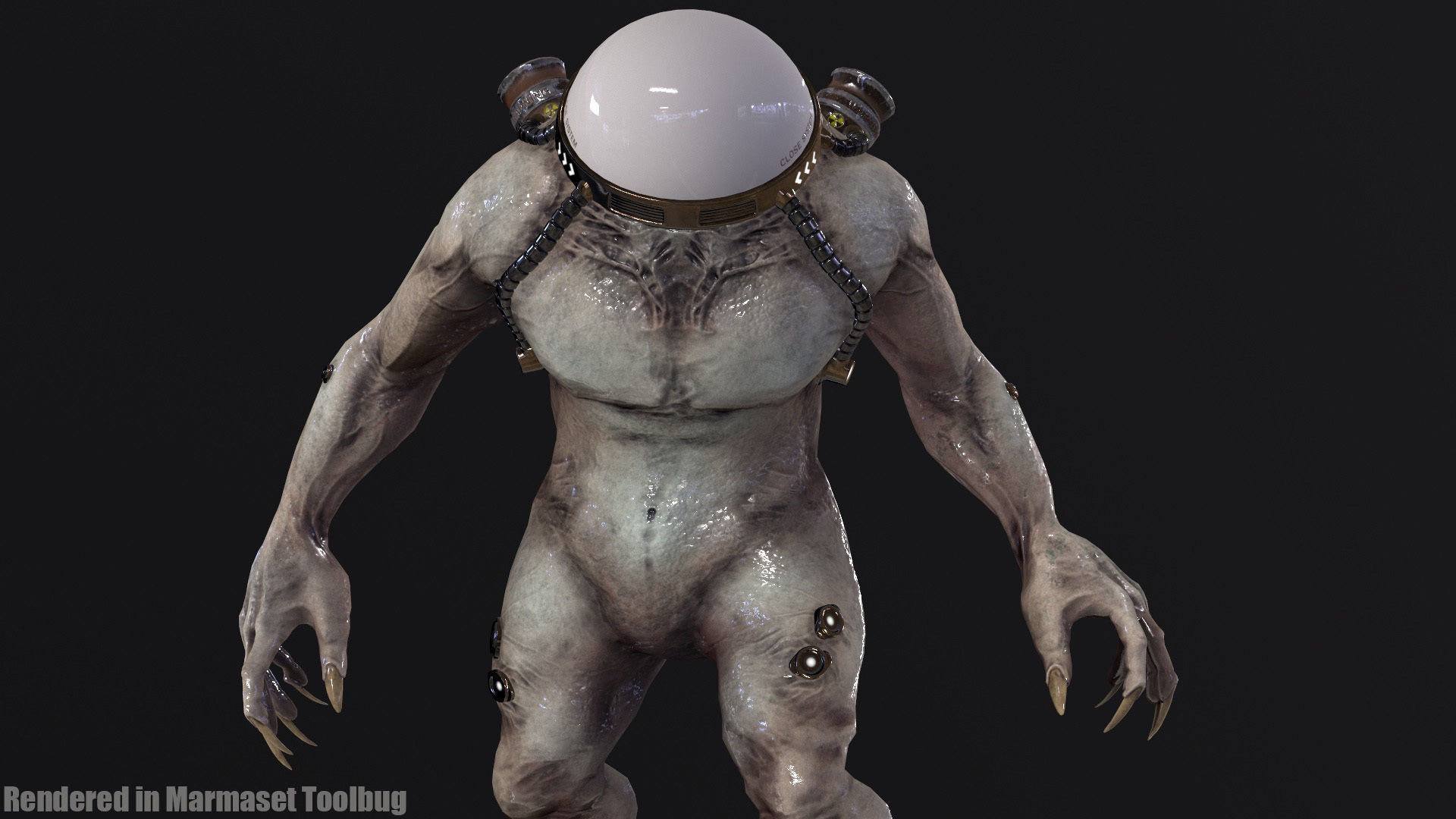 Cyborg Low-Poly game-ready animated 3D model Low-poly 3D model_26