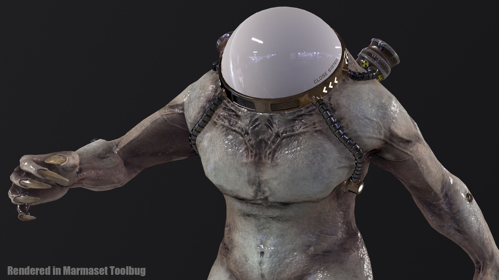 Cyborg Low-Poly game-ready animated 3D model Low-poly 3D model_10