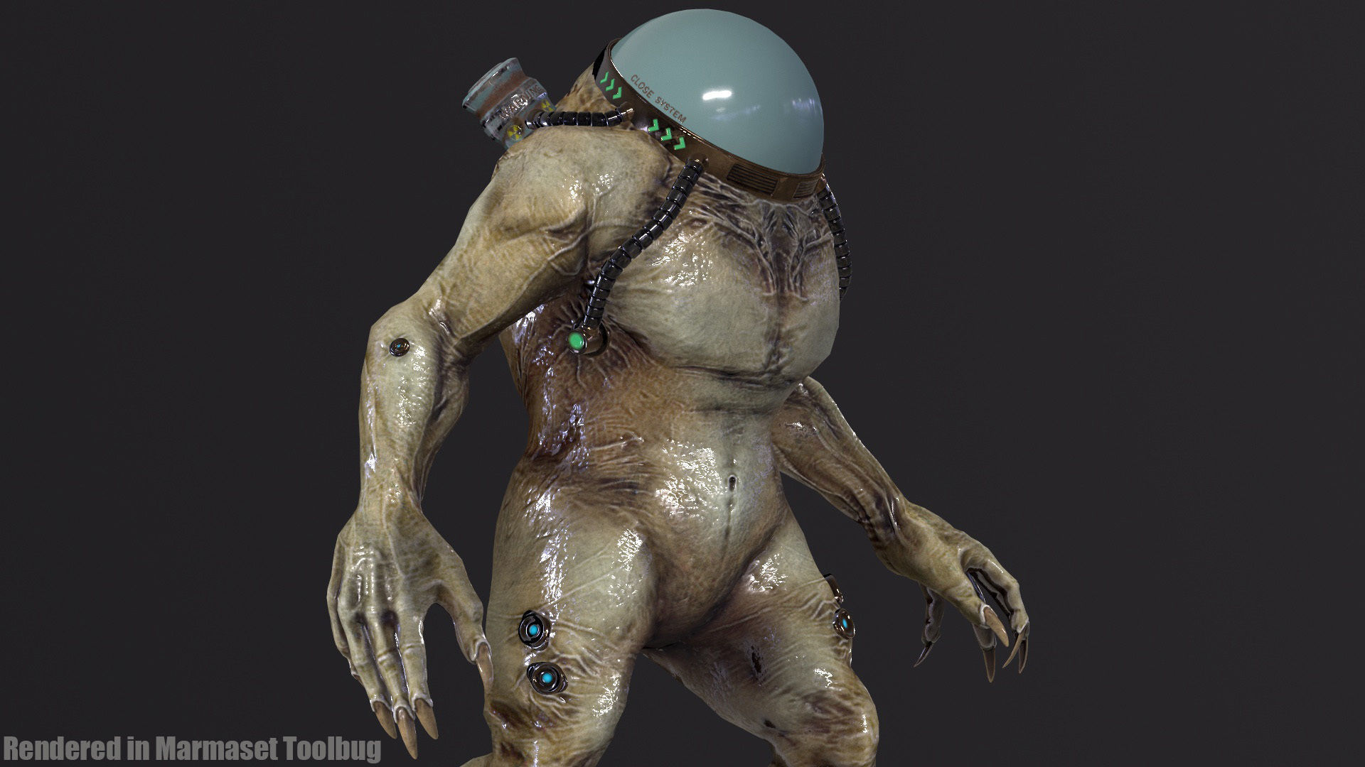 Cyborg Low-Poly game-ready animated 3D model Low-poly 3D model_19