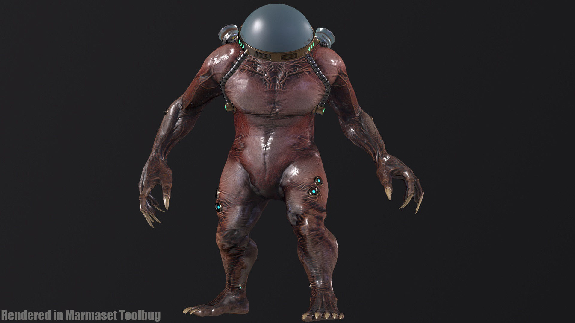 Cyborg Low-Poly game-ready animated 3D model Low-poly 3D model_15