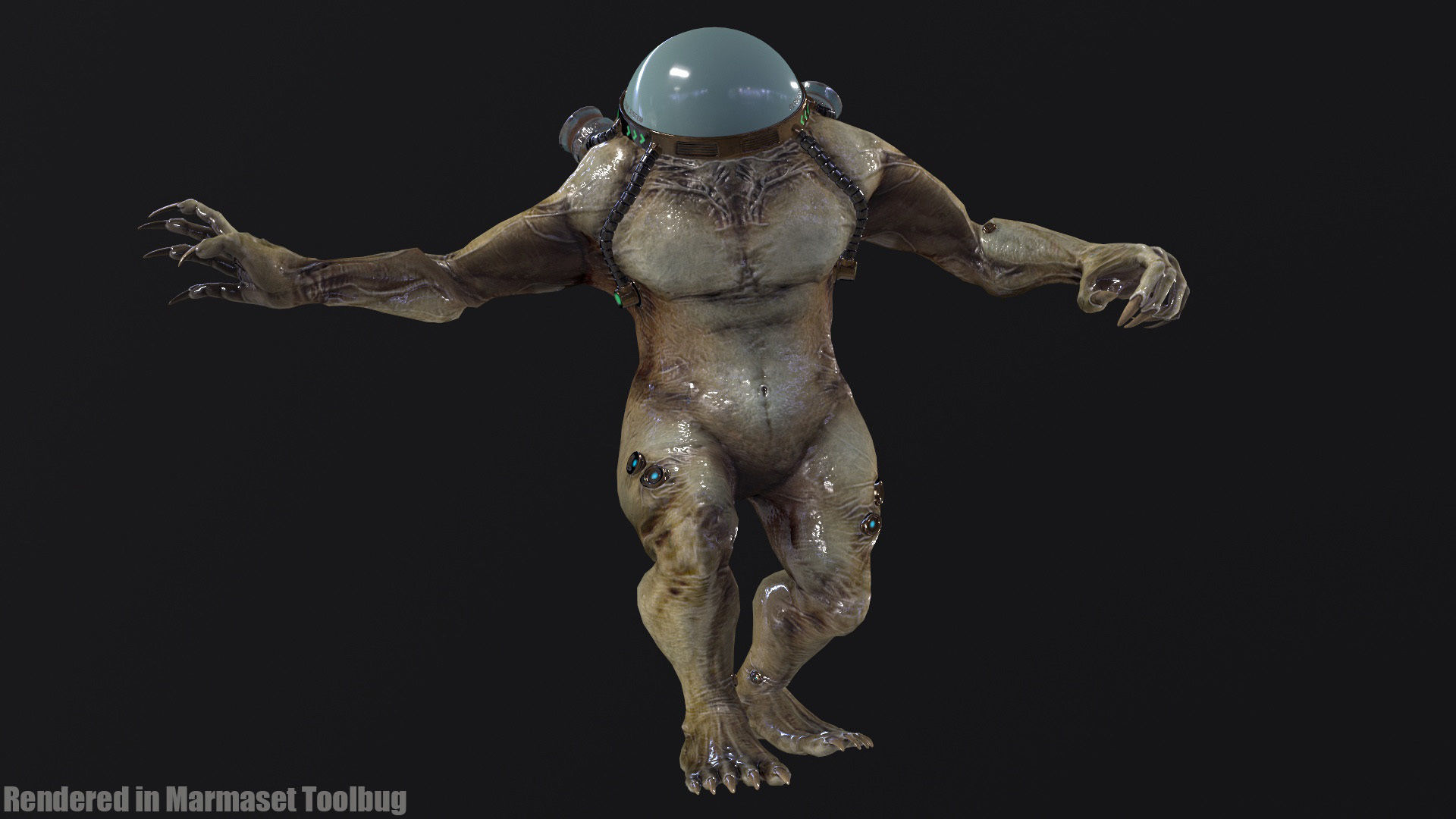 Cyborg Low-Poly game-ready animated 3D model Low-poly 3D model_31