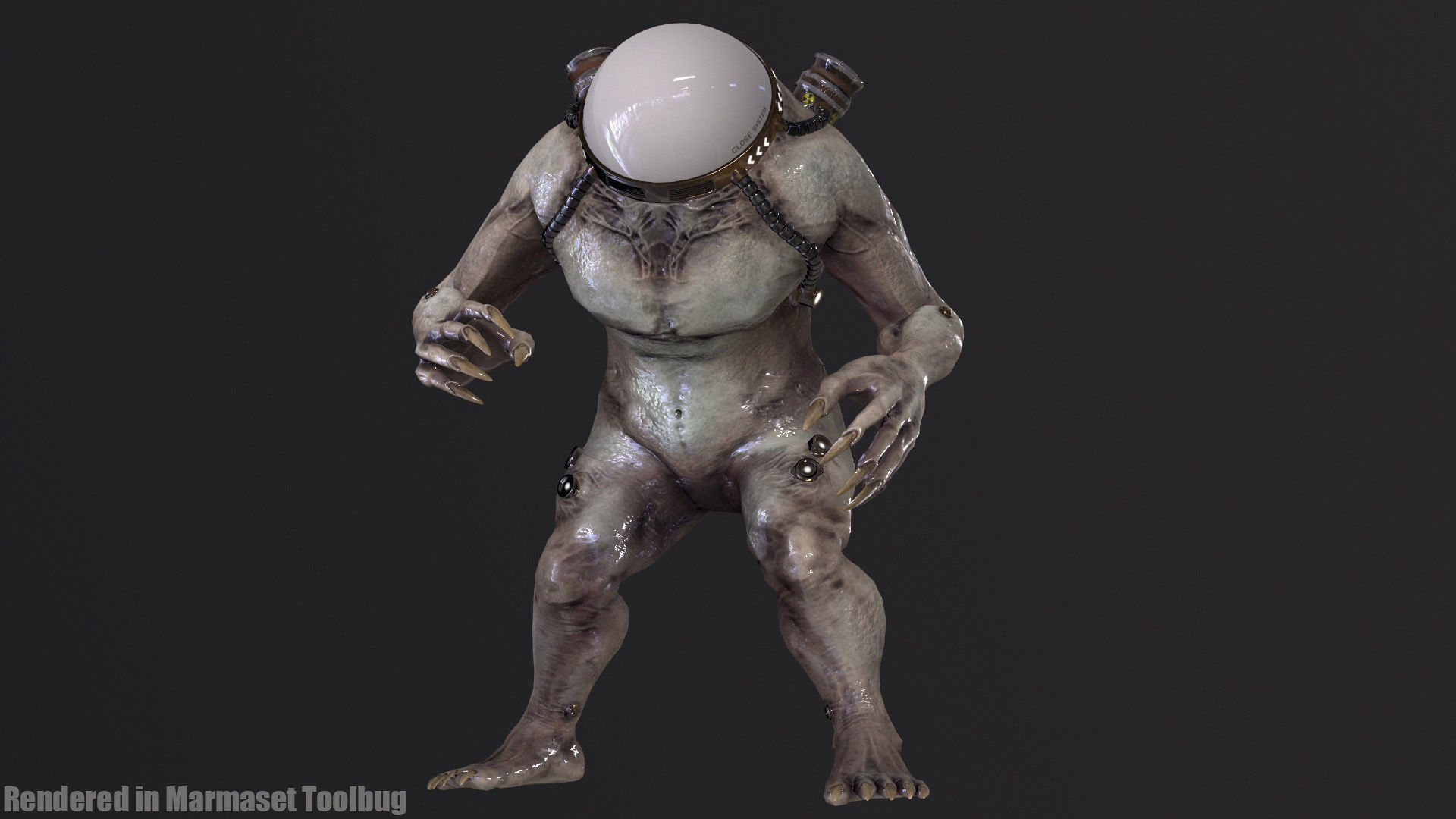 Cyborg Low-Poly game-ready animated 3D model Low-poly 3D model_30