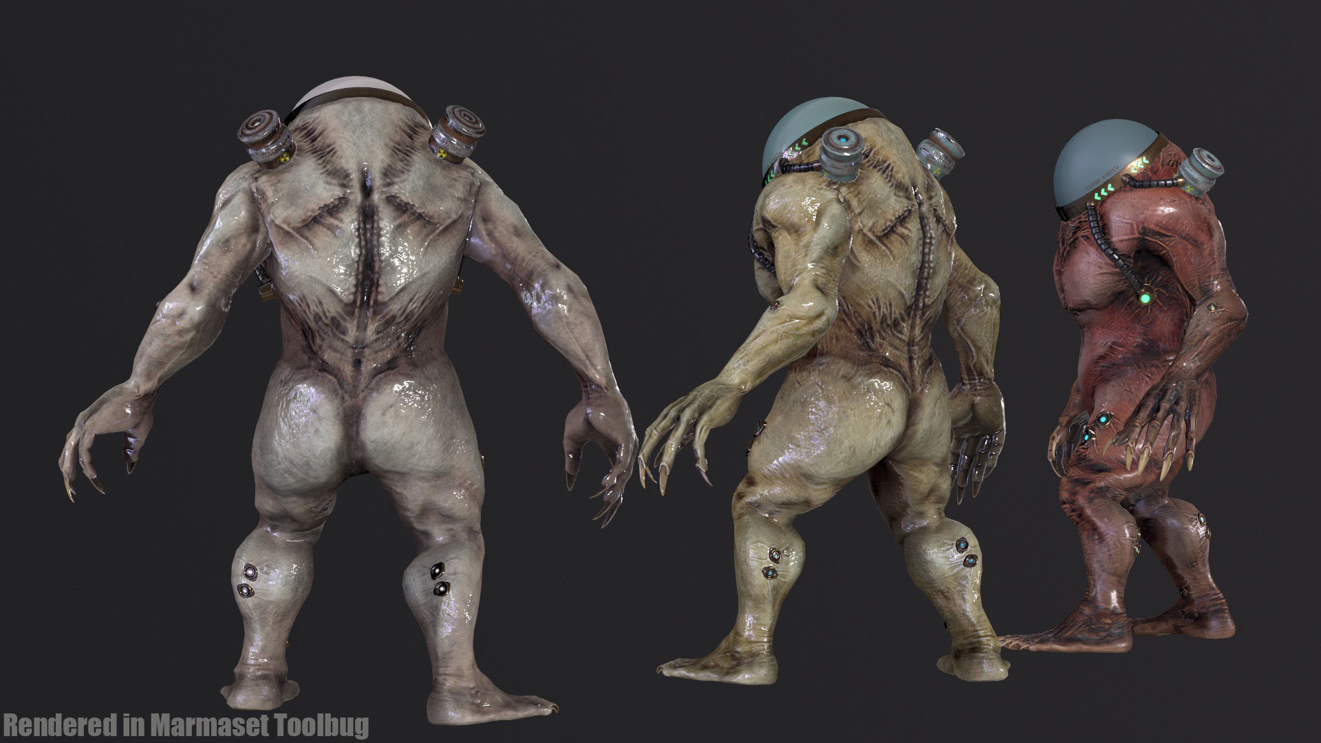 Cyborg Low-Poly game-ready animated 3D model Low-poly 3D model_13