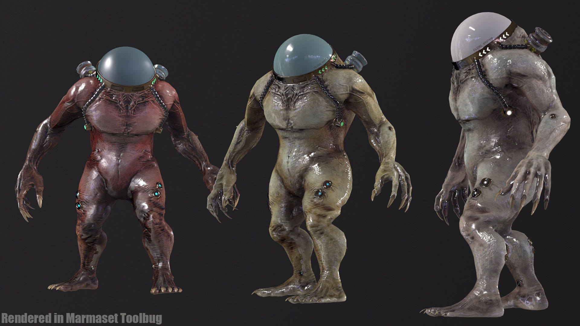 Cyborg Low-Poly game-ready animated 3D model Low-poly 3D model_12