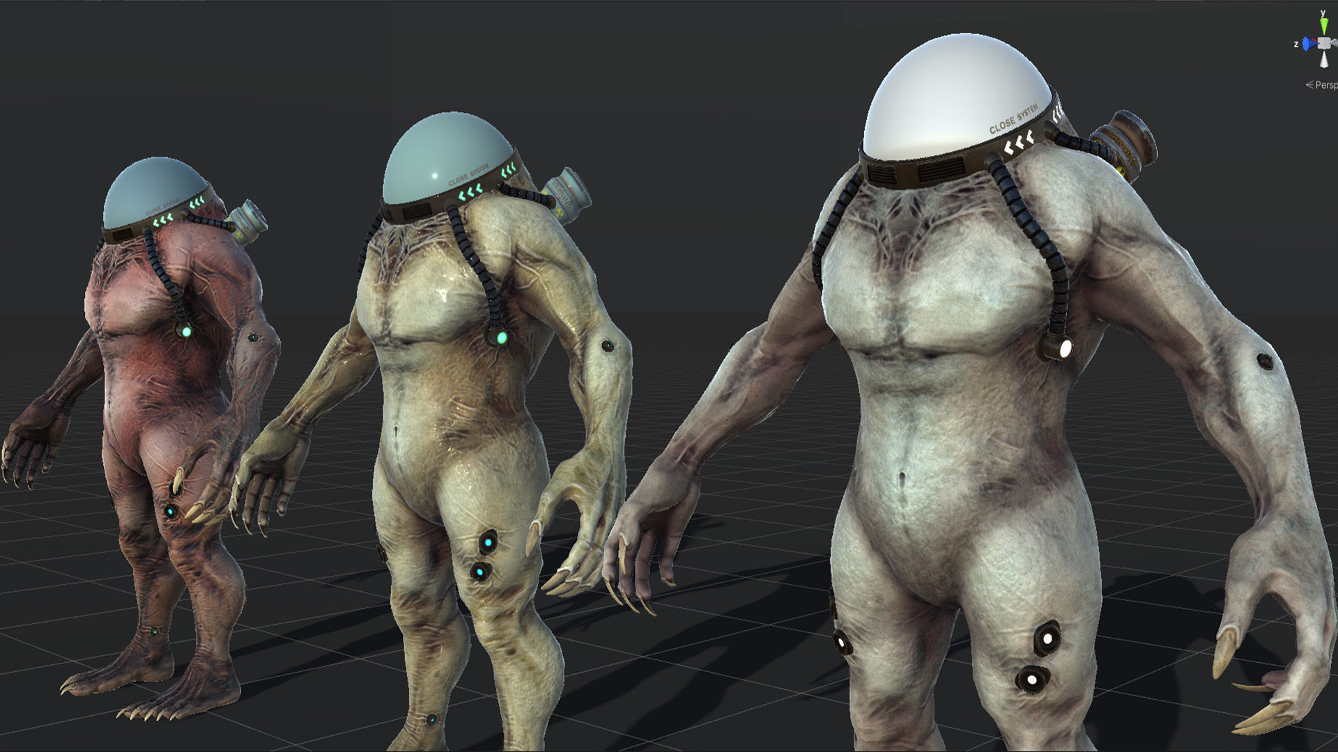 Cyborg Low-Poly game-ready animated 3D model Low-poly 3D model_47