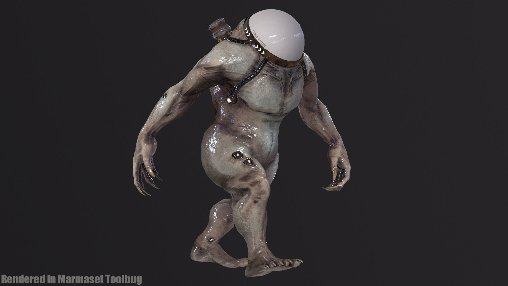 Cyborg Low-Poly game-ready animated 3D model Low-poly 3D model_33