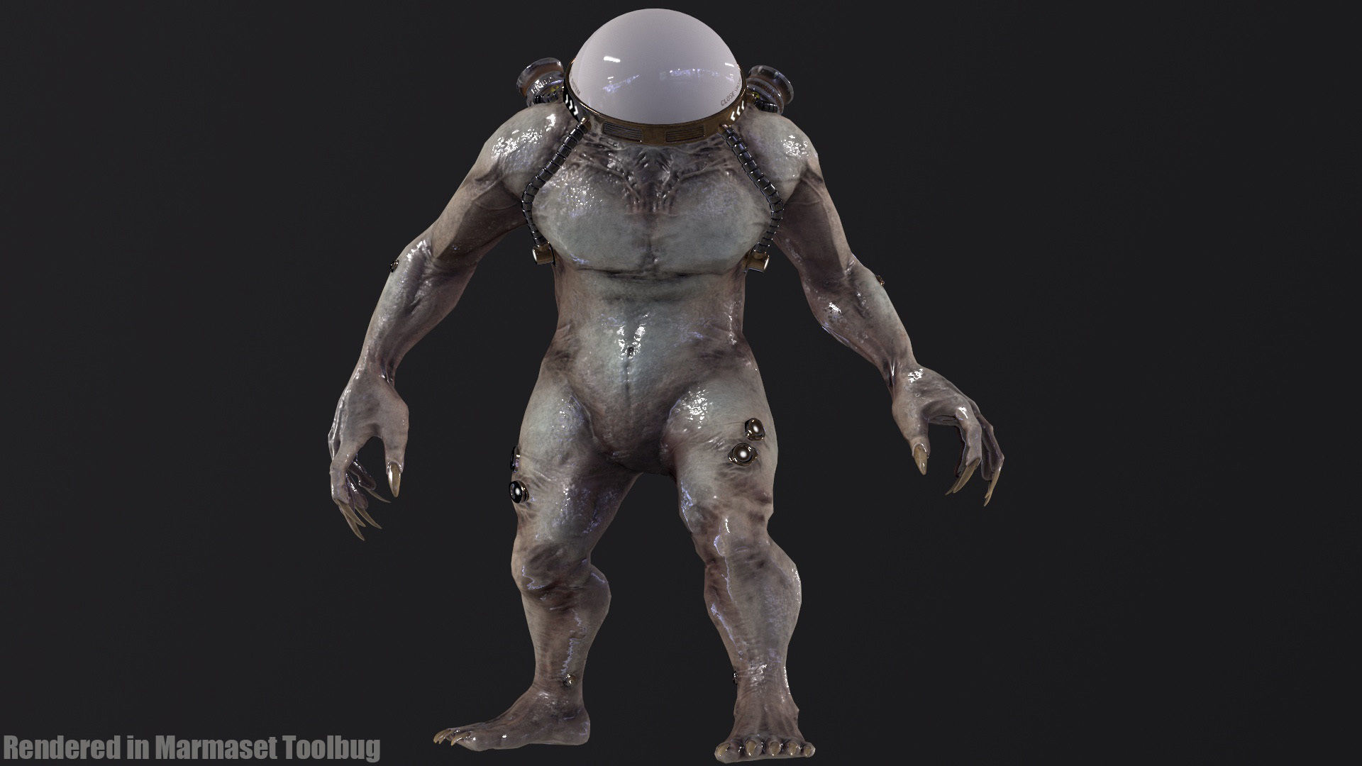 Cyborg Low-Poly game-ready animated 3D model Low-poly 3D model_17