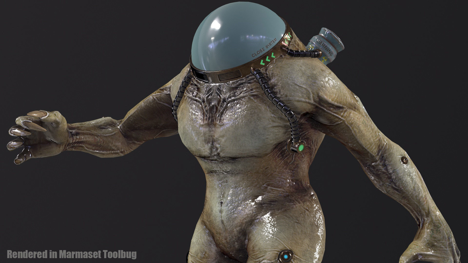 Cyborg Low-Poly game-ready animated 3D model Low-poly 3D model_9