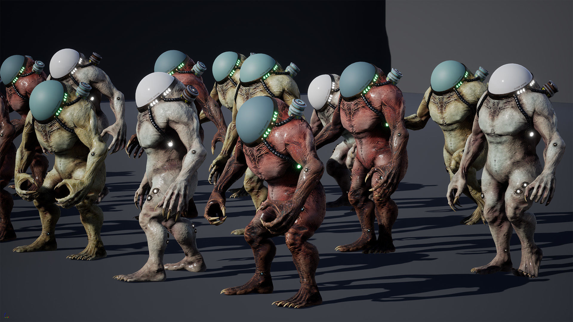 Cyborg Low-Poly game-ready animated 3D model Low-poly 3D model_37