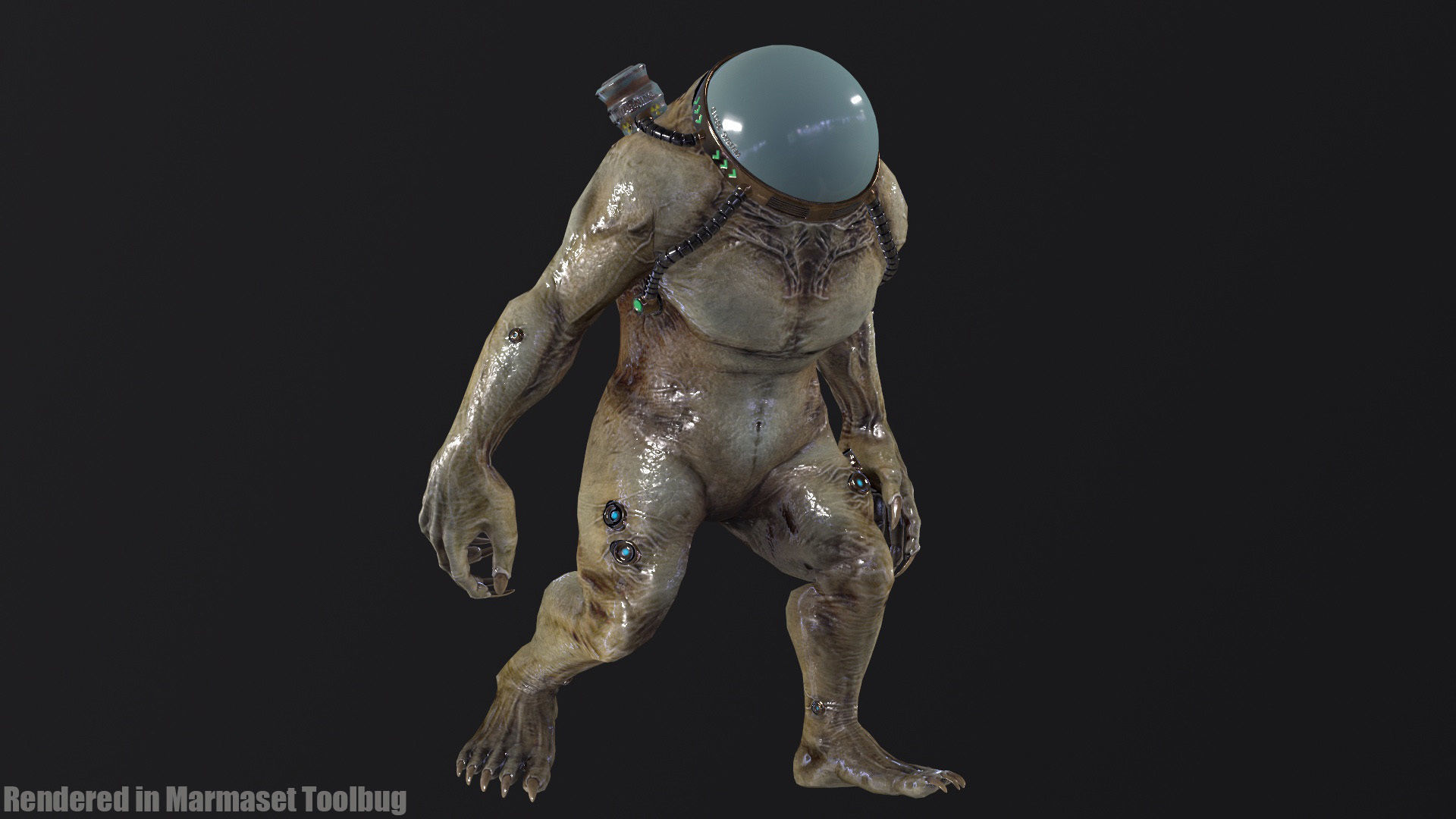 Cyborg Low-Poly game-ready animated 3D model Low-poly 3D model_32